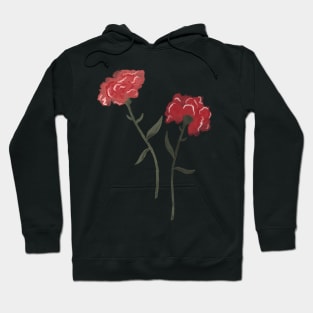 January Birth Flower - Red Carnation Hoodie